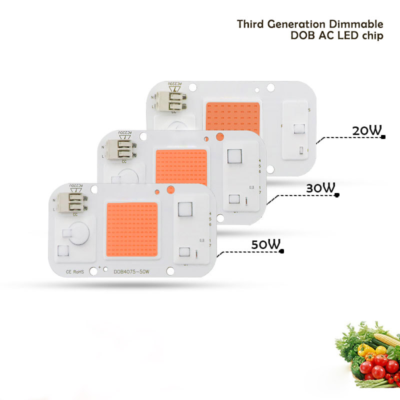 AC220V 20W/30W/50W 1 Pcs COB LED Chip For Indoor Plant Seedling Growth & Flowers